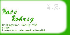 mate rohrig business card